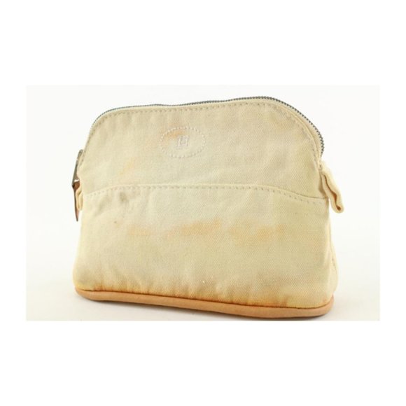 Hermès Toile Beige Bolide Cosmetic Pouch Make up - Picture 9 of 12